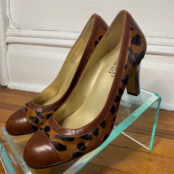 Franco Sarto Pony Hair Animal Print Pumps - Picture 2 of 8